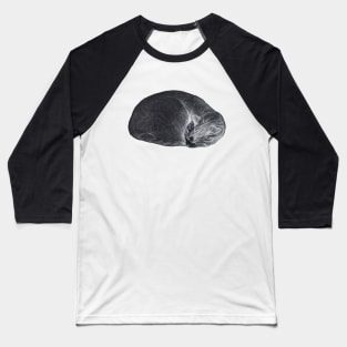 Rolled up lying, sleeping cat inversion Baseball T-Shirt
